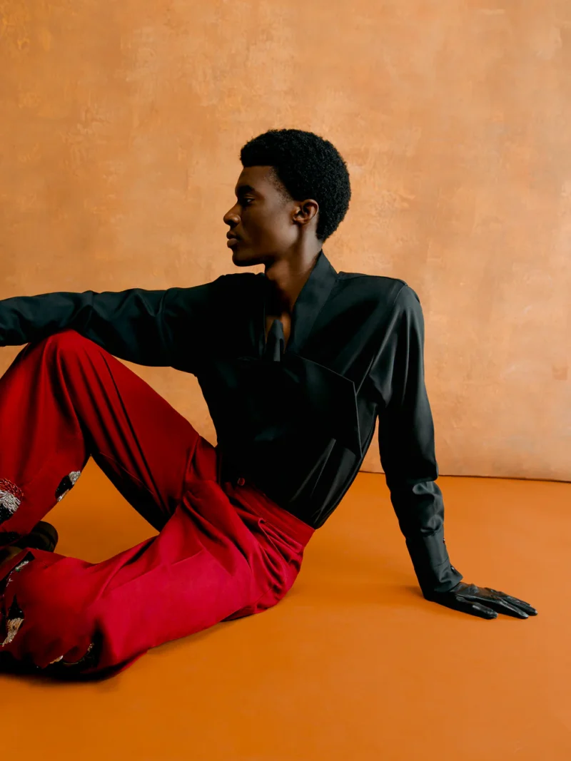 Ebuka extended bow shirt