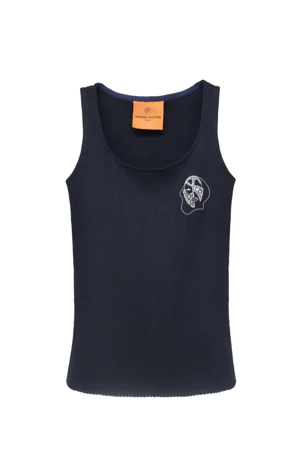 Casj Sleeveless Small Face Print Vest