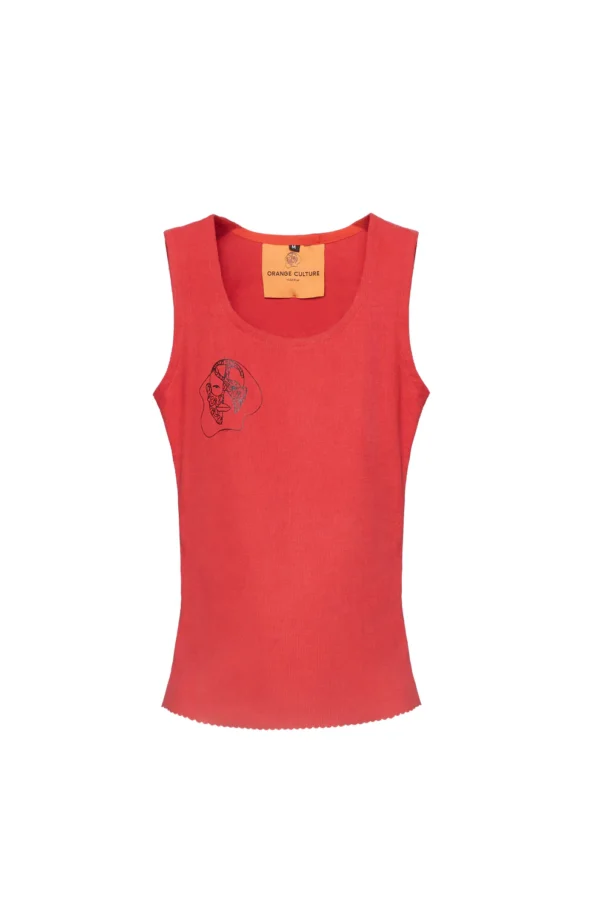 Casj Sleeveless Vest With Mini Face Print