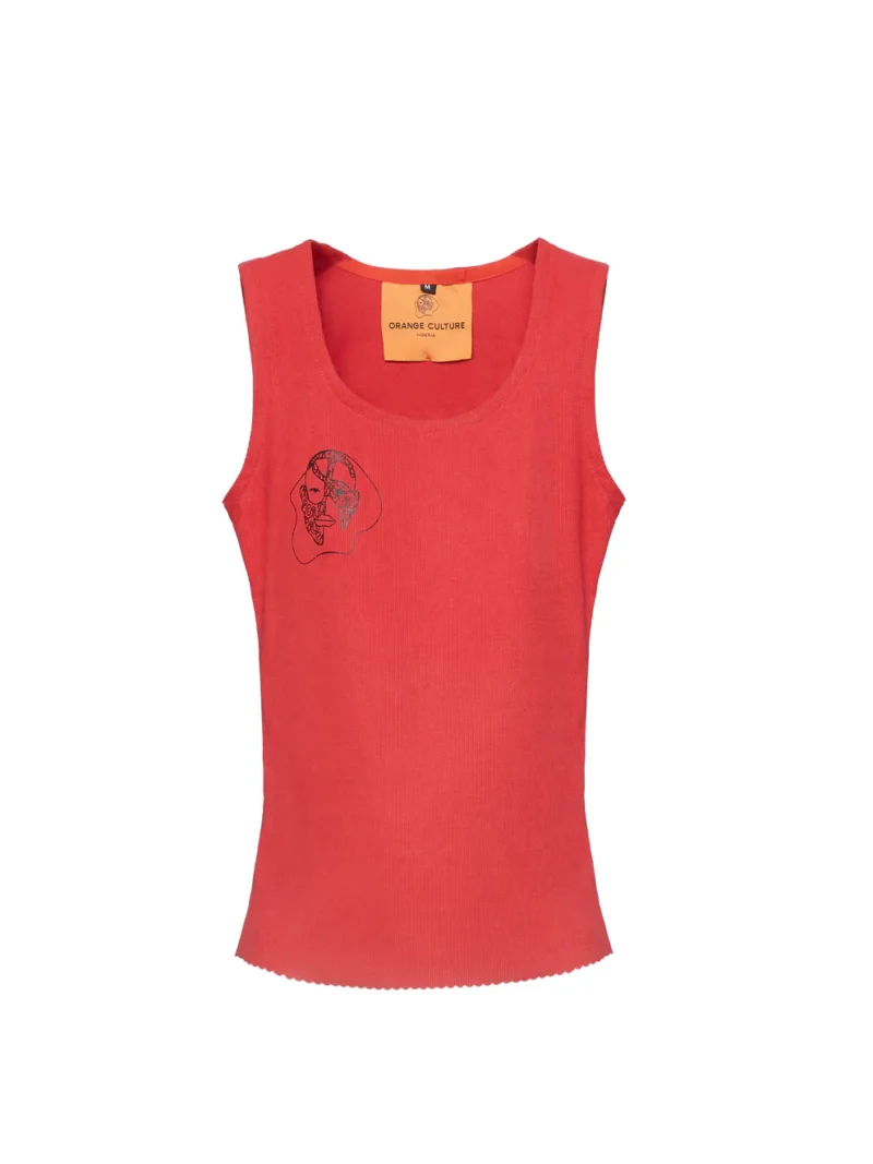Casj Sleeveless Vest With Mini Face Print