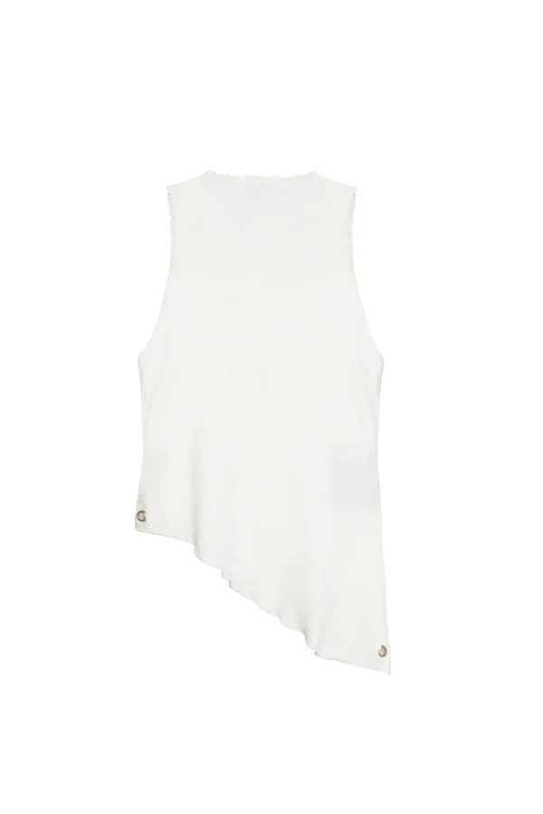 Casj Sleeveless Asymmetric Face Vest